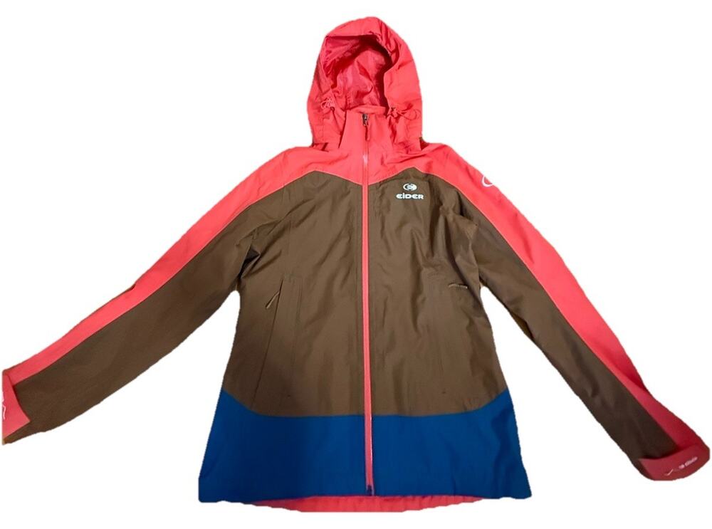 EIDER Korean Fashion Women’s Red Brown Blue Defender Hooded Rain Jacket Small